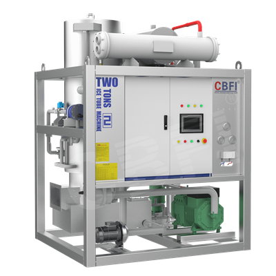 2 Tonnen Edelstahl niedriger Verbrauchsröhrchen Eismaschine zur Lebensmittelkühlung