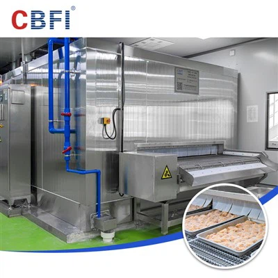 Tunnel-Gefrierschrank, vorverpackte Lebensmittel, zentrale Küche, effizientes Frischhaltewerkzeug